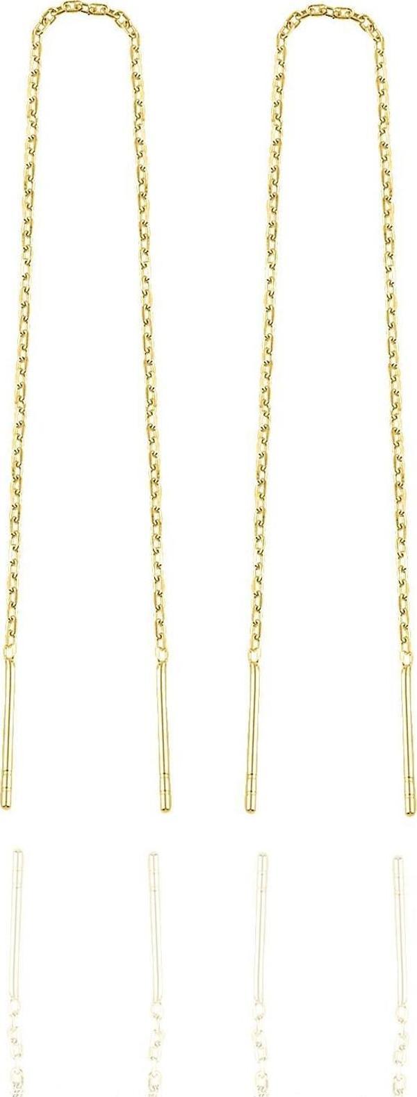 Gümüş altın yaldızlı zincir küpe [barcode] - Image 1