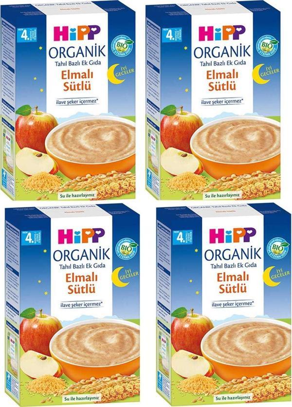Hipp Organik İyi Geceler Elmalı Sütlü 4+ Ay Kaşık Maması 250 gr 4 ADET - Image 1