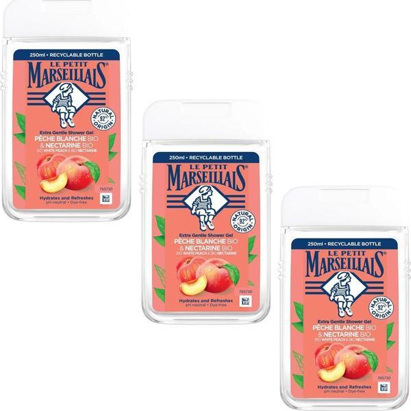 Le Petit Marseillais Beyaz Şeftali Ve Nektarin Duş Jeli 250 ml 3 ADET - Image 1