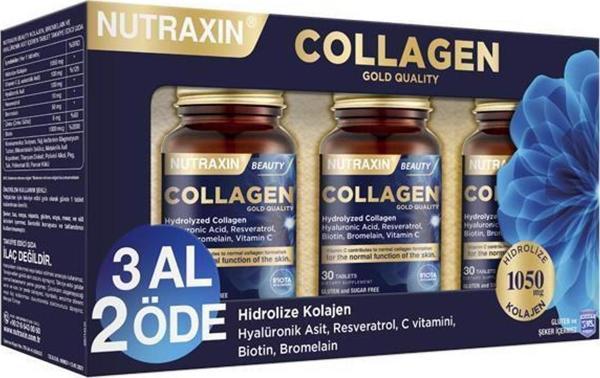 Nutraxin Beauty Gold Collagen 30 Tablet 3 Al 2 Öde - Image 1