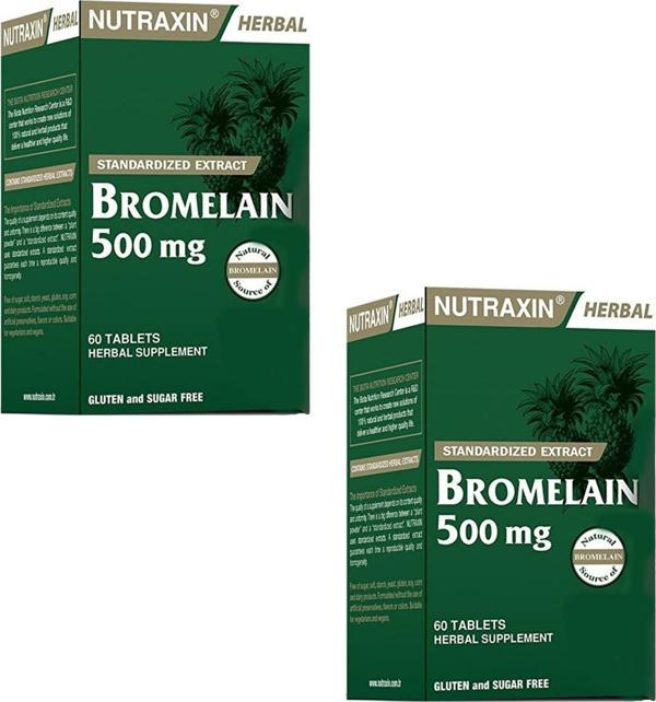 Nutraxin Bromelain 500 mg 60 Tablet 2 ADET - Image 1