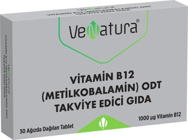 Venatura Vitamin B12 Metilkobalamin ODT Takviye Edici Gıda 30 Tablet - Image 1