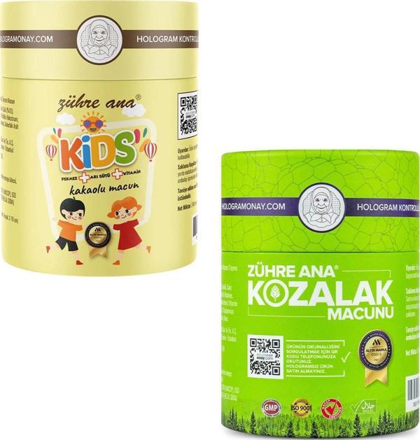 Zühre Ana Kozalak Macunu 240 gr + Zühre Ana Kids Pekmez Arı Sütü Vitamin Kakaolu Macun 240 gr - Image 1