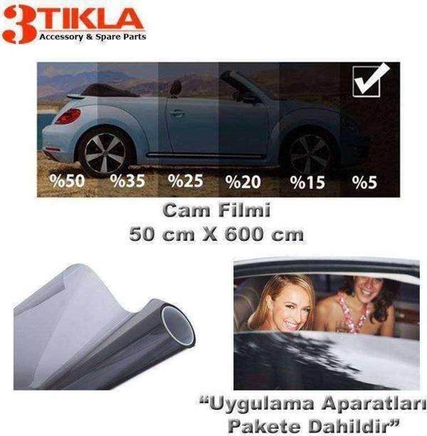 Oto/Ev Cam Filmi 50cm x 6 Mt Super Dark Black %5 - Image 1