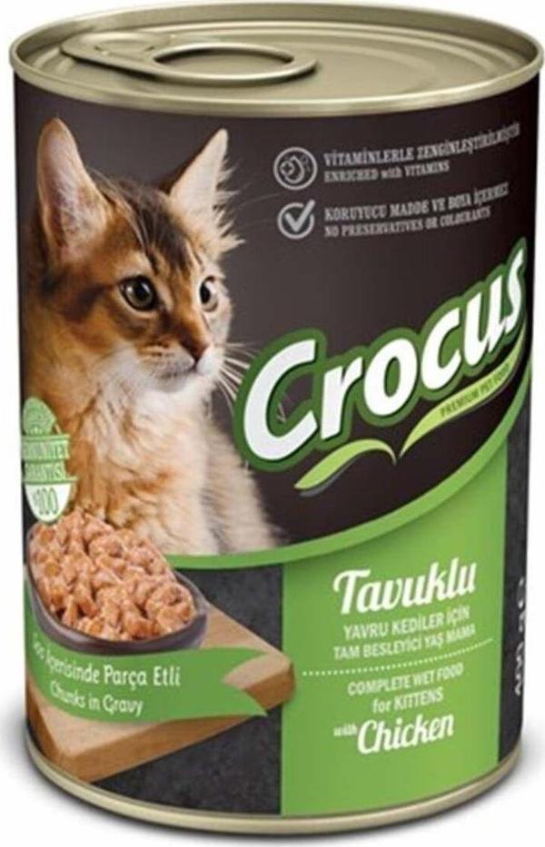 Crocus Yavru Kedi Tavuklu Yaş Mama 400G X 12 Adet - Image 1