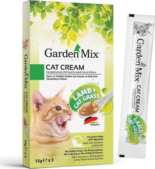 Gardenmix Garden Mix Kedi Kreması Kuzu Etli Ve Kedi Otlu Kedi Ödülü (5 X 15 Gr) - Petshopundan - Image 1