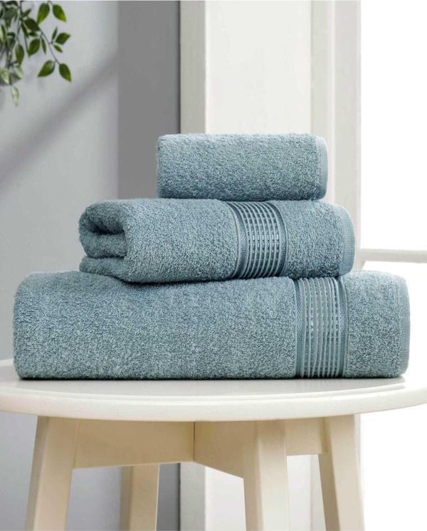 3 lü Banyo Havlusu Seti Pamuklu Ritim Mint - Image 1