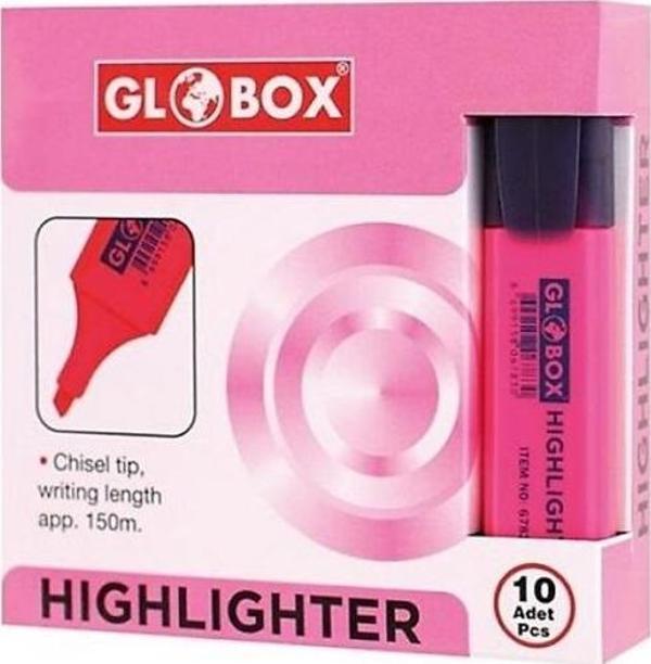 Globox Fosforlu Kalem (İşaret Kalemi) Pembe 6788 (10 Lu Paket) - Image 1