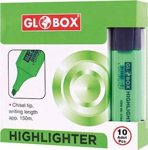 Globox Fosforlu Kalem (İşaret Kalemi) Yeşil 6789 (10 Lu Paket) - Image 1
