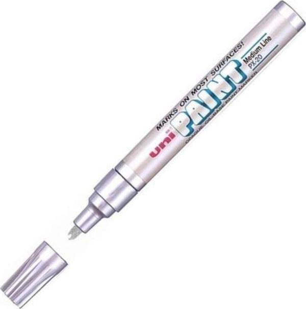 Uni-Ball Paint Marker 2.2-2.8 Boyama Markör Kalem Gümüş Px-20 (12 Li Paket) - Image 1