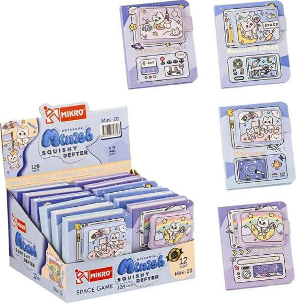 Mikro Not Defteri Minish Space Game Squıshy Mini 128 Yaprak Mini-20 (Karışık Renk 1 Adet) - Image 1