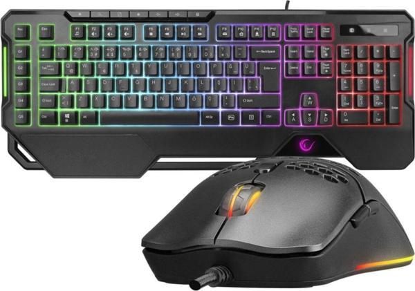 Km-R96 Elemental Siyah Rgb Aydınlatmalı Q Kablolu Oyuncu Klavye ve Mouse Gaming Set 7200Dpı - Image 1