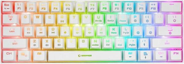Rampage Kb-Rx63 B-Atom Beyaz Bluetooth Rgb Backlight Red Switch Mekanik Q 63 Tuşlu Kablolu Oyuncu Klavyesi - Image 1