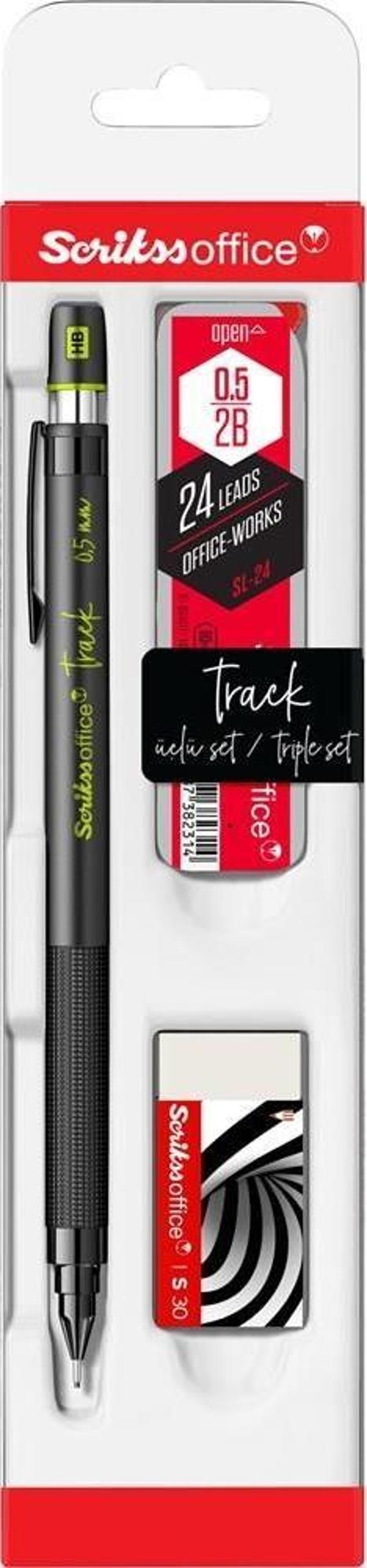 Scrikss Versatil Kalem Track 3'Lü Set Mekanik Kurşun Kalem 0.5 Mm (Karışık Renk 1 Adet) - Image 1
