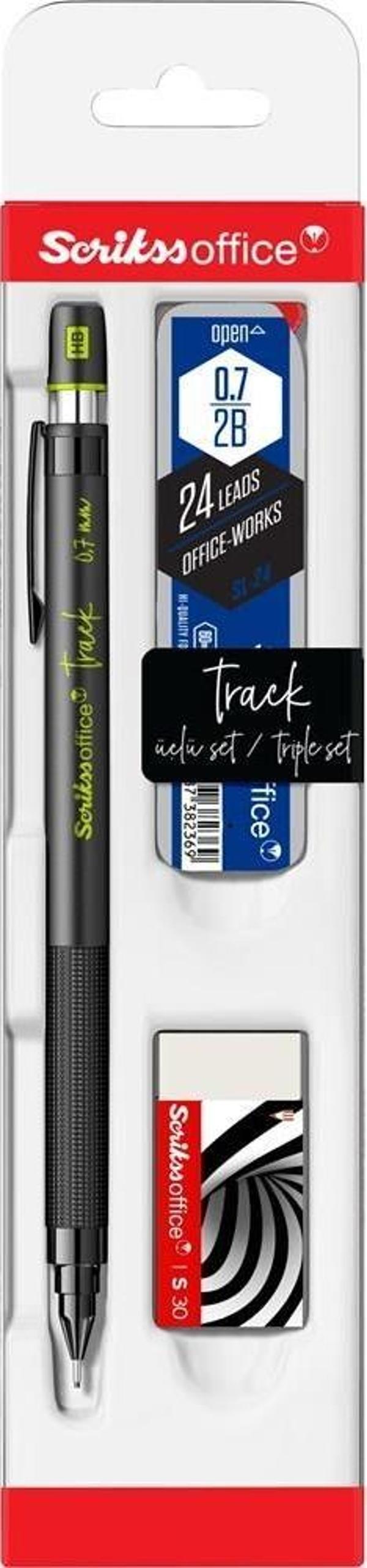 Scrikss Versatil Kalem Track 3'Lü Set Mekanik Kurşun Kalem 0.7 Mm (Karışık Renk 1 Adet) - Image 1
