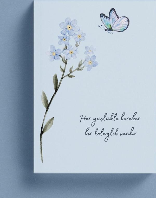 Her Güçlükle Beraber Bir Kolaylık Vardır Defter-Kelebek (Ayet Hadisli) - Image 1