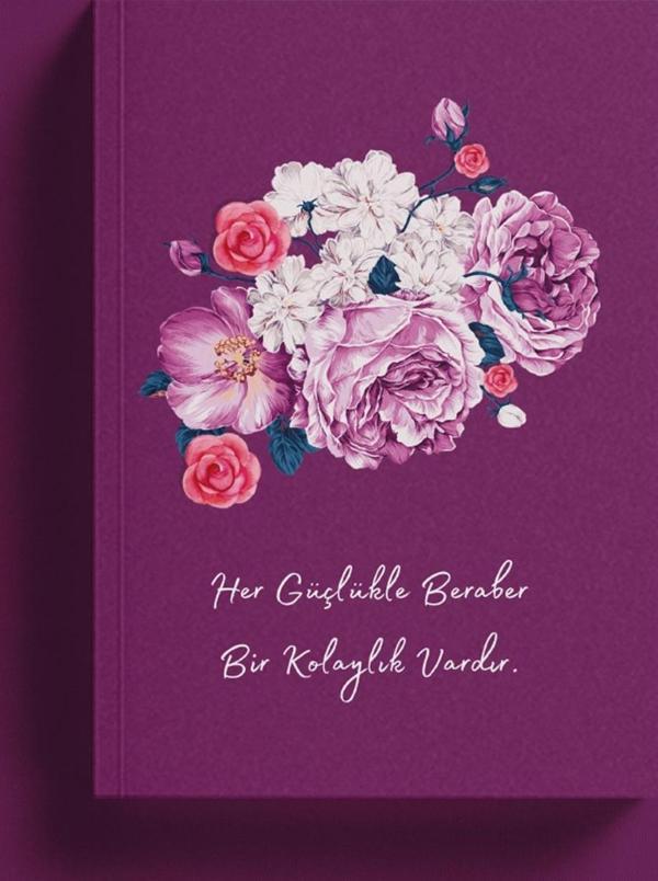Her Güçlükle Beraber Bir Kolaylık Vardır İslami Defter (Ayet-Hadisli) - Image 1