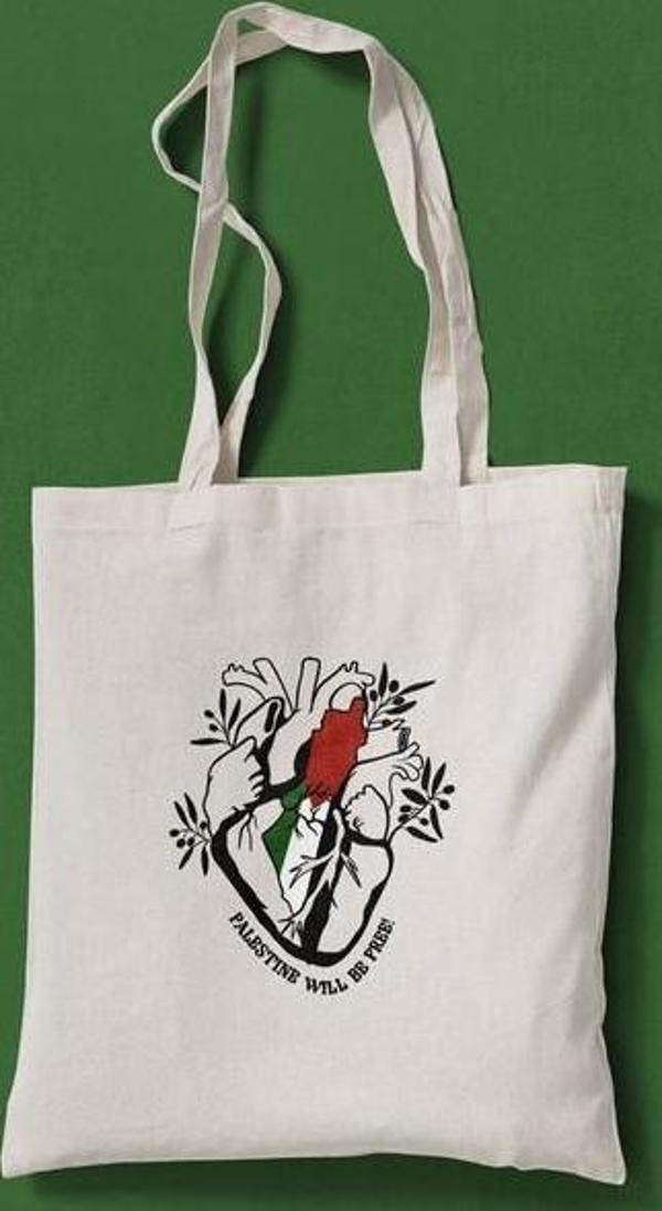 Palestine Will Be Free/ Filistin Özgür Kalacak Baskılı Bez Çanta - Image 1