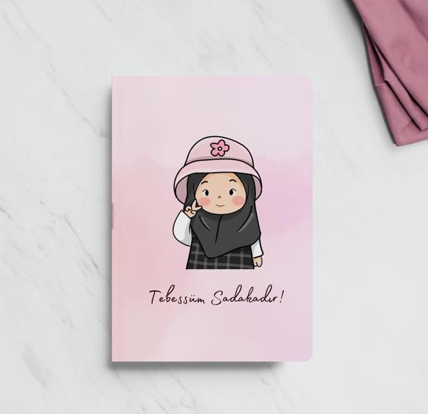 Tebessüm Sadakadır Başörtülü Kız Mini Defter - Image 1