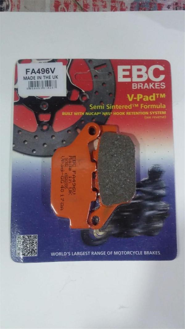 Ebc Fren Balatası Yarı Sinter Fa496v 2012-2018 Suzuki Gw250 Inazuma Uyumlu Arka Fren Balatası - Image 1