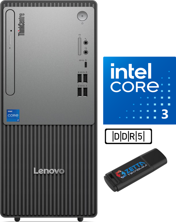 Lenovo Thinkcentre Neo 50T Gen 5 Intel Core I3-13100 16GB Ddr5 2tb SSD WİN11PRO Masaüstü Blgisayar NEO12UB0009TRW09+ZETTAUSBBELLEK - Image 1