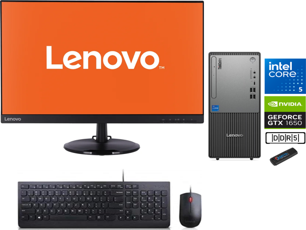 Lenovo Thinkcentre Neo 50T Gen 5 Intel Core I5 13400 16GB Ddr5 1tb SSD 4GB/GTX1650 23.8mon Freedos Masaüstü Blgisayar NEO12UB000ETRTXY08+ZETTAUSBBELLEK - Image 1