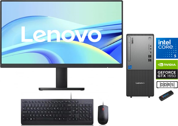 Lenovo Thinkcentre Neo 50T Gen 5 Intel Core I5 13400 96GB Ddr5 4tb SSD 4GB/GTX1650 27"mon Freedos Masaüstü Blgisayar NEO12UB000ETRTXP30+ZETTAUSBBELLEK - Image 1