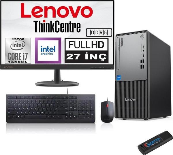 Lenovo Thinkcentre Neo 50T Gen5 Intel Core I7 13700 32GB Ddr5 256GB SSD 27 Inç Monitör Freedos Intel UHD 770 2712UB000LTRF11+ZETTA Flash Bellek - Image 1