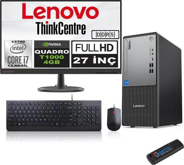 Lenovo Thinkcentre Neo 50T Gen5 Intel Core I7 13700 32GB Ddr5 512GB SSD 27 Inç Monitör Windows 11 Pro Quadro T1000 10002712UB000LTRW12+ZETTA Flash Bellek - Image 1
