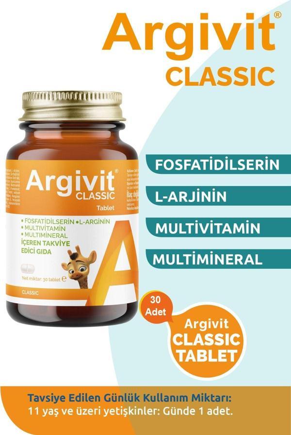 Argivit Classic L-Arginin, Multivitamin, Multimineral Tablet 30 Adet - Image 1