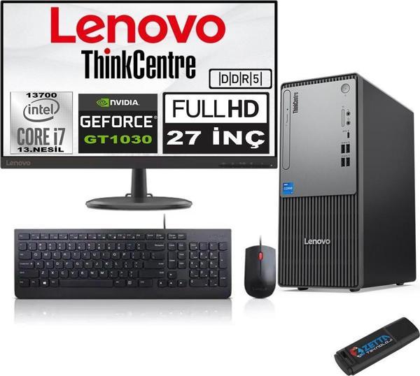 Lenovo Thinkcentre Neo 50T Gen5 Intel Core I7 13700 64GB Ddr5 4tb SSD 27 Inç Monitör Windows 11 Pro Nvidia GT1030 10302712UB000LTRW25+ZETTA Flash Bellek - Image 1