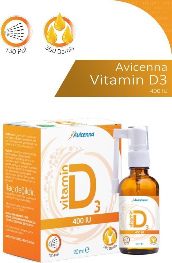 Avicenna Vitamin D3 - 400 Iu - 20 Ml- 8690091825426 - Image 1