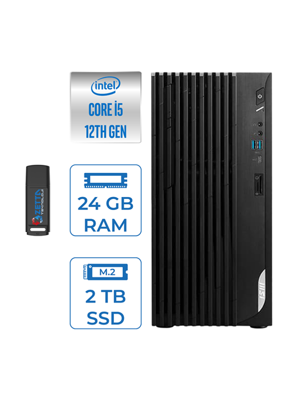 MSI Pro DP180 Intel Core I5 12400 24GB 2tb SSD Intel UHD Grafik Windows 11 Home Masaüstü Bilgisayar MS422XTRH06 + Zettausbbellek - Image 1