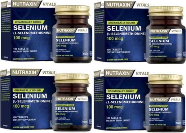 Nutraxin Selenıum 100 Mcg 100 Tablet-Selenıum Takviyesi*4 Adet - Image 1