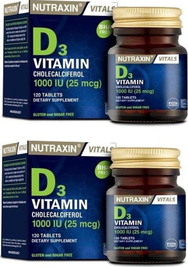 Nutraxin Vitamin D-3 1000 Iu 120 Tb X 2 Adet - Image 1