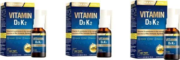 Nutraxin Vitamin D3K2 Sprey 30 Ml 3 Kutu - Image 1