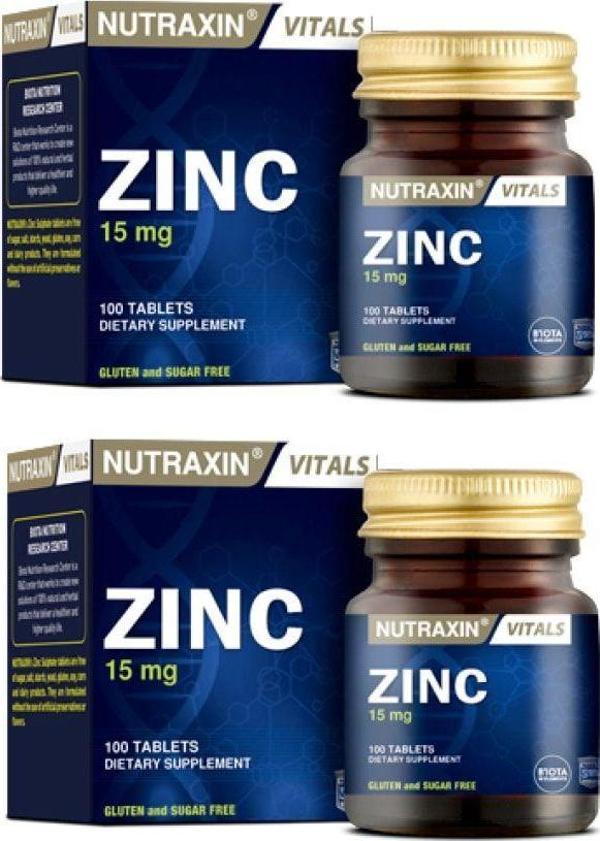 Nutraxin Zinc 15 Mg 100 Tablet X2 Adet - Image 1