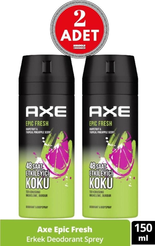 Axe Erkek Deodorant & Bodyspray Epic Fresh 48 Saat Etkileyici Koku 150 Ml (2 Adet) - Image 1