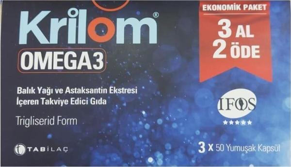 Krilom Omega-3 3X50 Yumuşak Kapsül-3 Al 2 Öde -Skt:01/2025 - Image 1