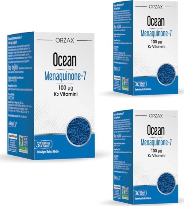 Ocean Mk-7 100 Mcg K2 Vitamini 30 Kapsül X3 Adet - Image 1