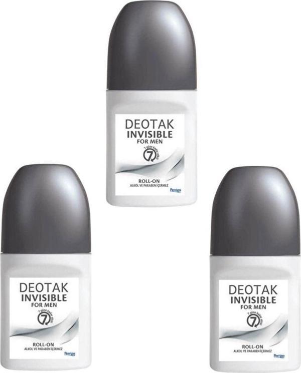 Deotak Invisible For Men Roll-On Deodorant 35 Ml X 3 Adet - Image 1