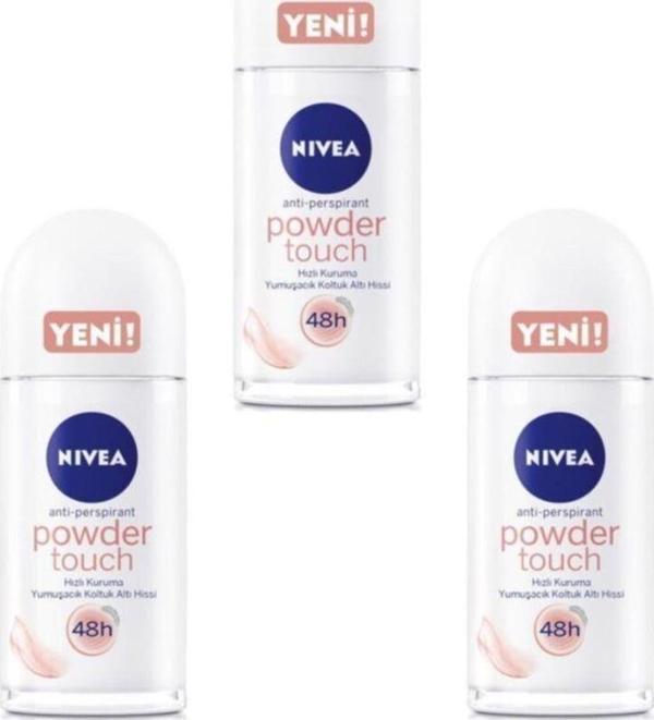 Nivea Deo Roll-On Kadın Deodorant Invisible Powder Touch 50 Ml 3 Adet - Image 1