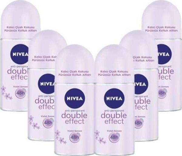Nivea Double Effect Mor Düşler Roll On Kadın 50 Ml*6 Adet Paket - Image 1
