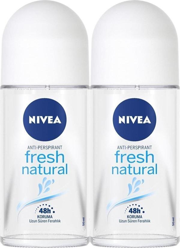 Nivea Fresh Natural Kadın Deodorant Roll-On 50 Ml 2'Li - Image 1