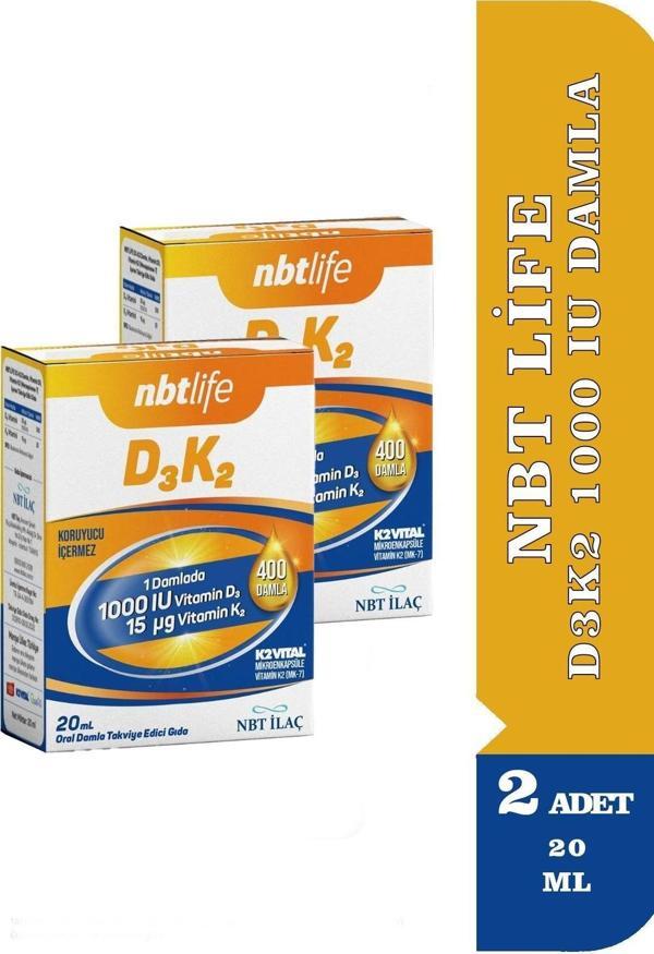 Nbt Life D3K2 1000 Iu Damla 20 Ml 2 Adet - Image 1