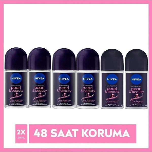 Nivea Kadın Deodorant Pearl & Beauty Roll On 50 Ml X 6 Adet - Image 1