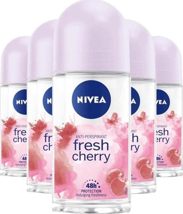 Nivea Kadın Fresh Cherry Roll-On 50 Ml X5 - Image 1