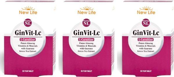 New Life Ginvit-Lc L- Carnitine 30 Film Tablet 3 Kutu - Image 1