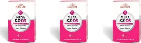 New Life Mena K2 D3 30 Kapsül 3 Kutu - Image 1