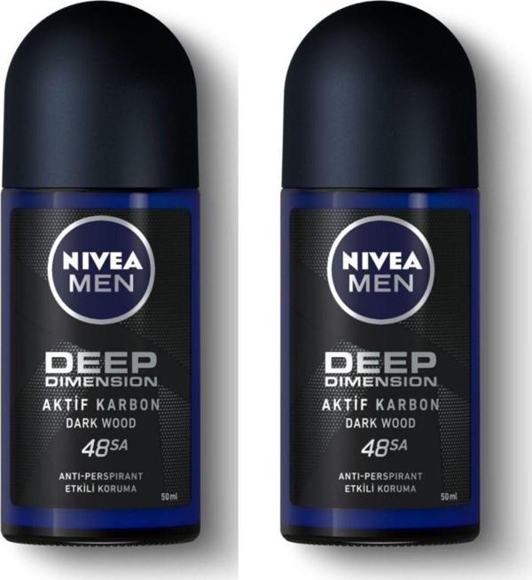 Nivea Men Deep Dimensıon Aktif Karbon 50 Ml Rool On (2 Adet) - Image 1